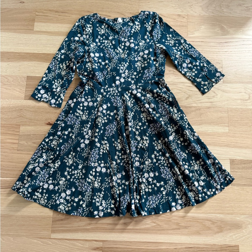 Pact Floral Teal Dress